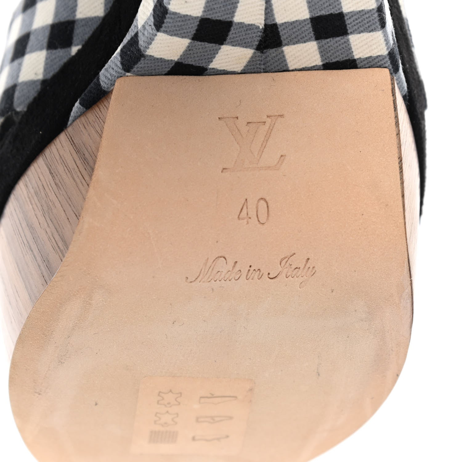 Louis Vuitton Gingham Platform Sandal 40 Black White 6 of 11
