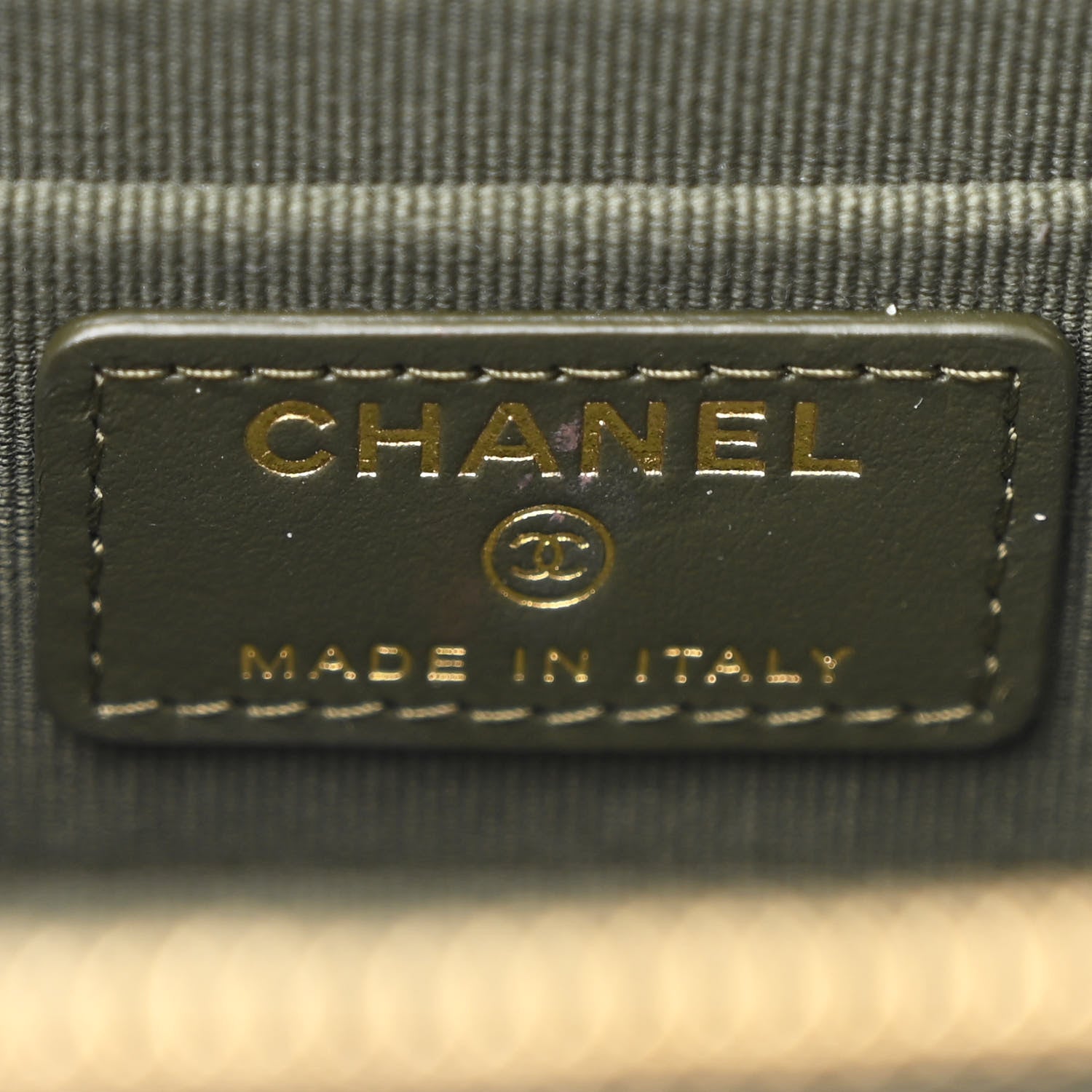 Chanel Lambskin Quilted Polly Pocket East West Top Vanity With Chain Khaki 6 of 11