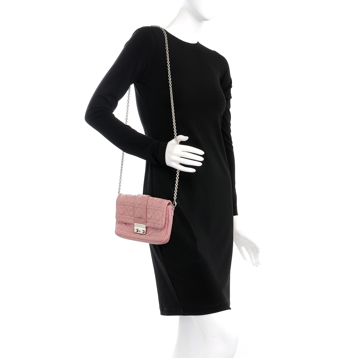 Christian Dior Lambskin Cannage New Lock Pouch Magnolia 2 of 13