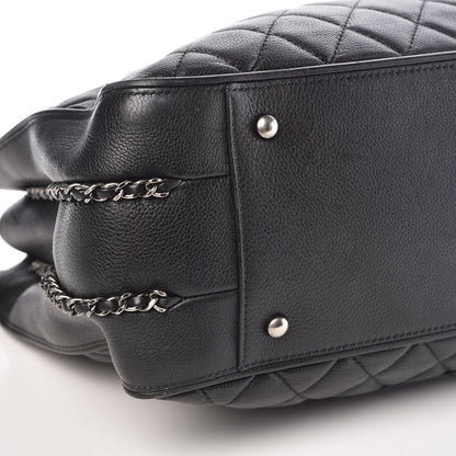 Chanel Calfskin Quilted Frame In Chain Tote Black 18 of 19
