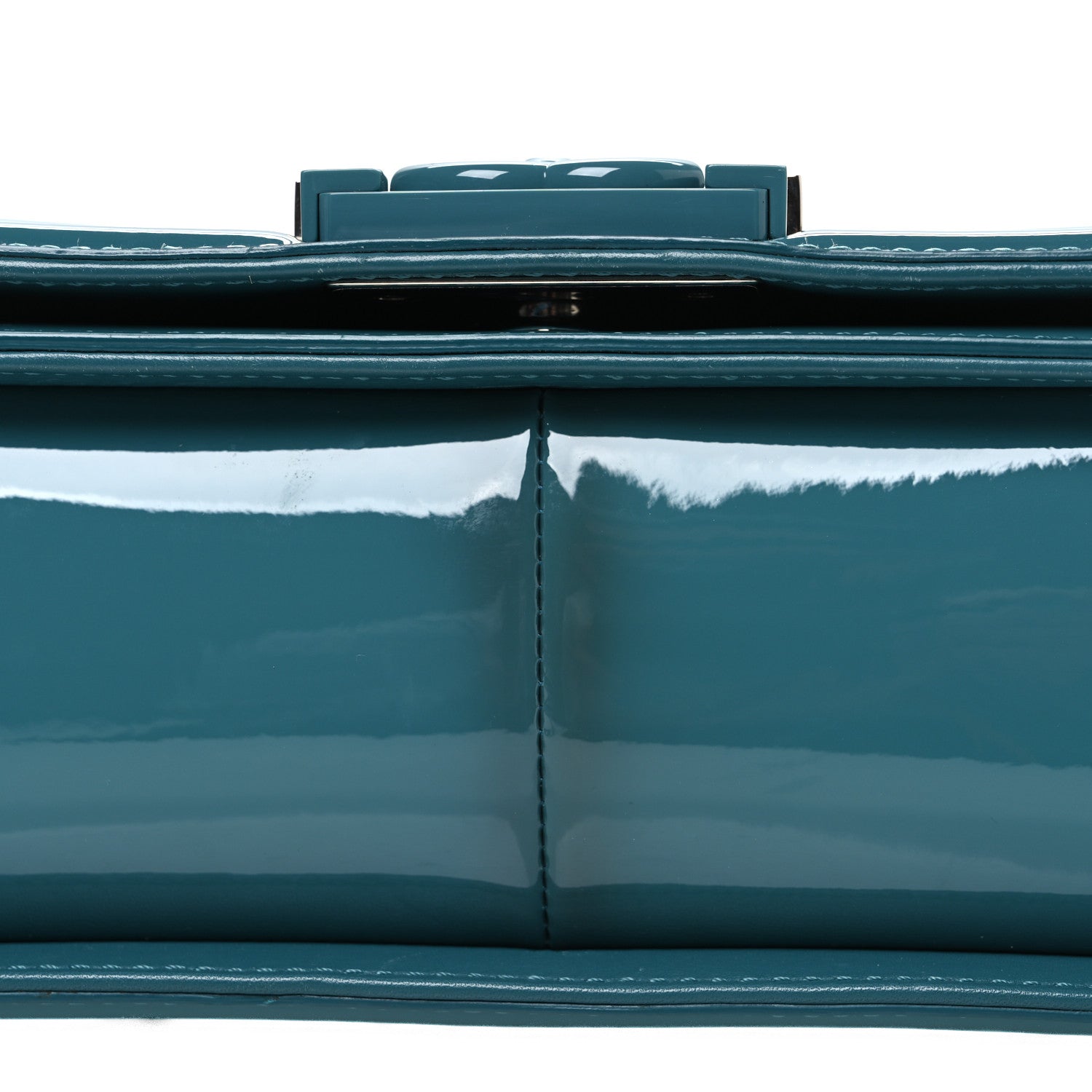 Chanel Patent Calfskin Quilted New Medium Plexiglass Boy Flap Turquoise 11 of 11