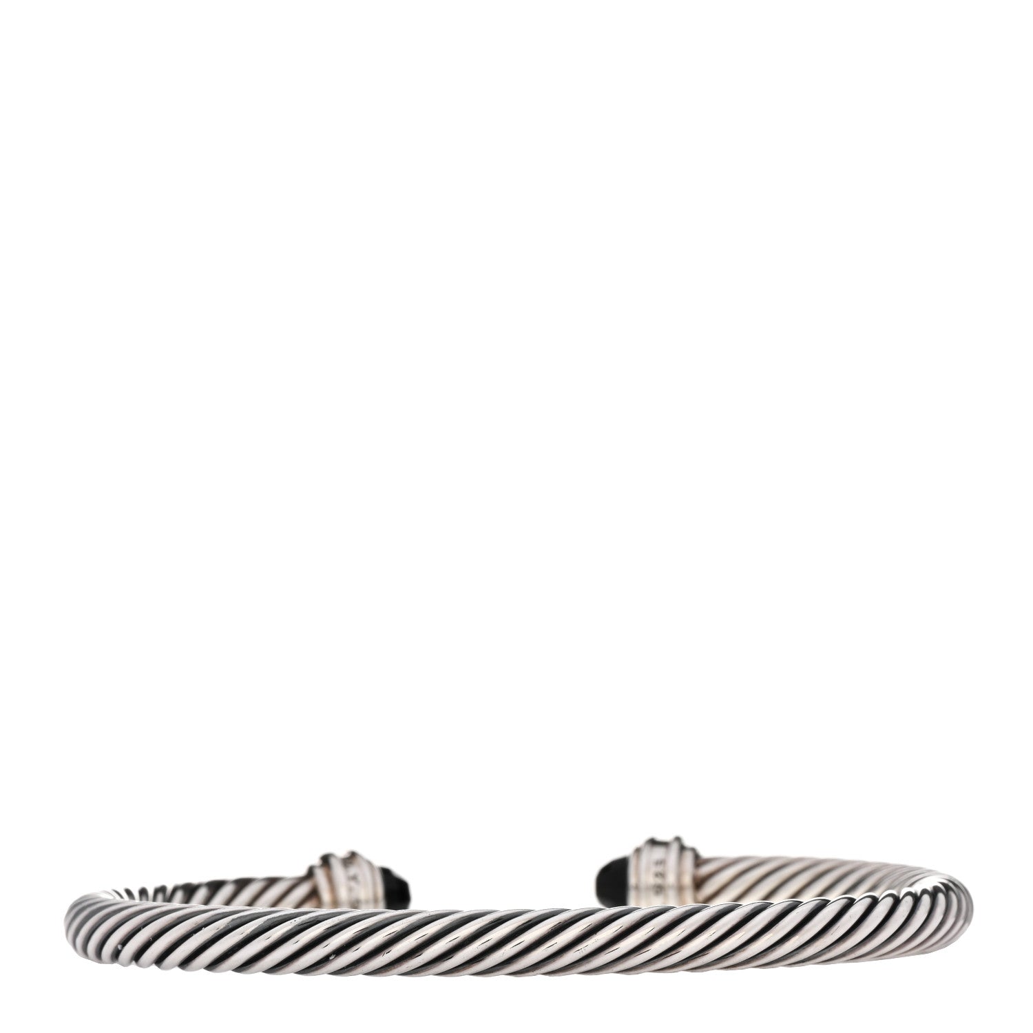 David Yurman Sterling Silver Diamond Black Onyx 5mm Cable Classics Princess Bracelet 2 of 3