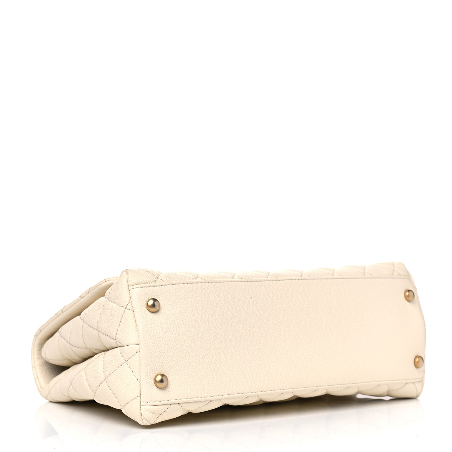 Caviar Elaphe Quilted Small Coco Handle Flap Ivory