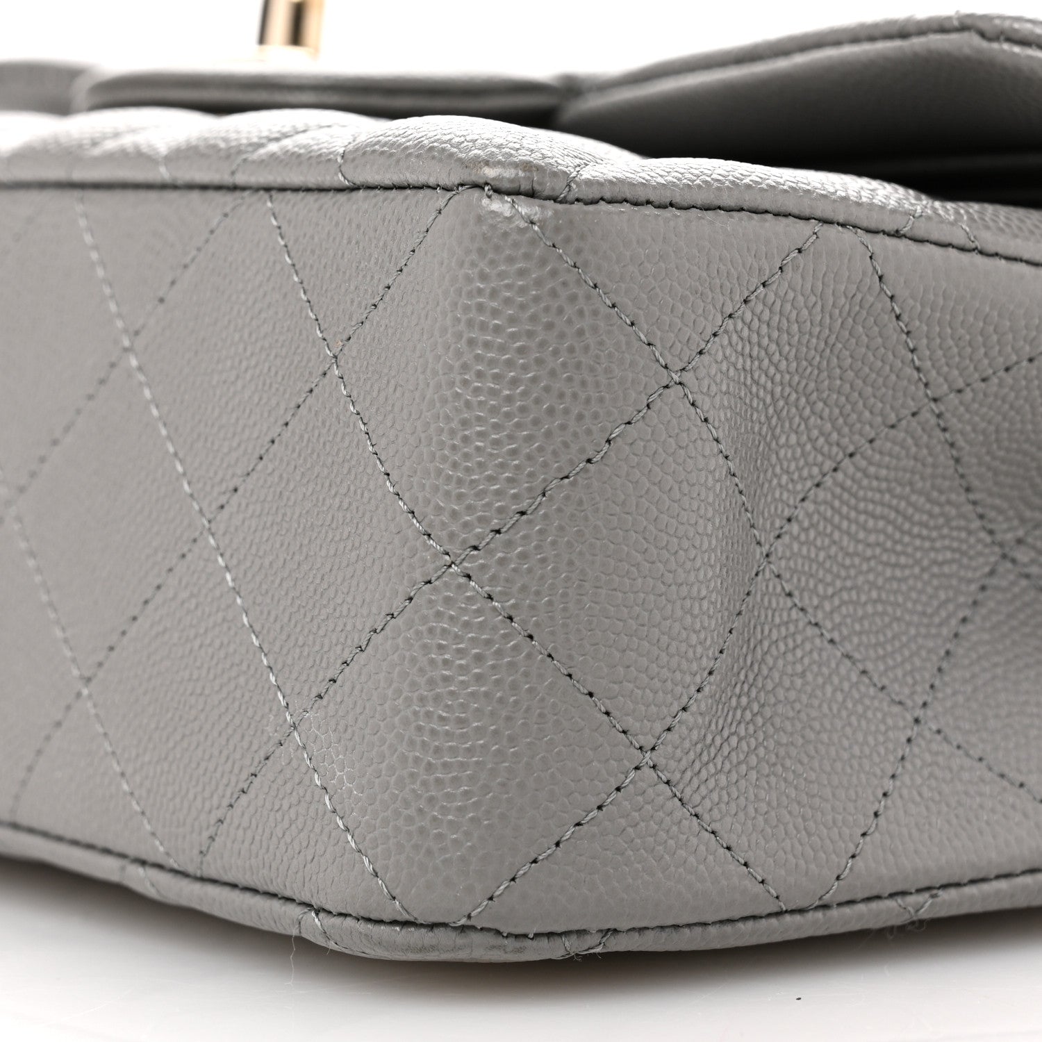 Chanel Caviar Quilted Small Double Flap Grey 10 of 11