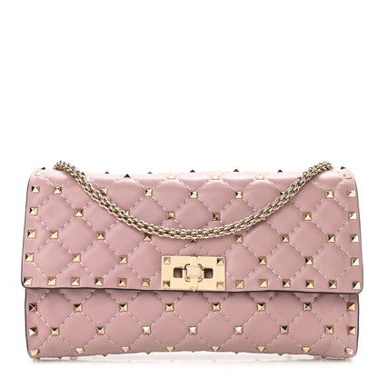 Valentino Garavani Nappa Rockstud Spike Wallet on Chain Water Rose 1 of 10