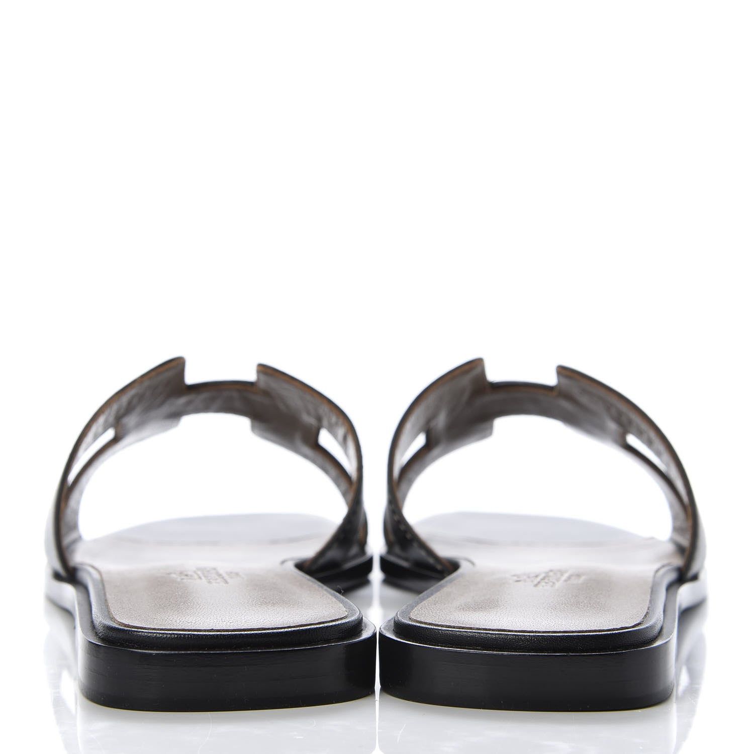 Hermes Box Calfskin Oran Sandals 38 Black 6 of 10