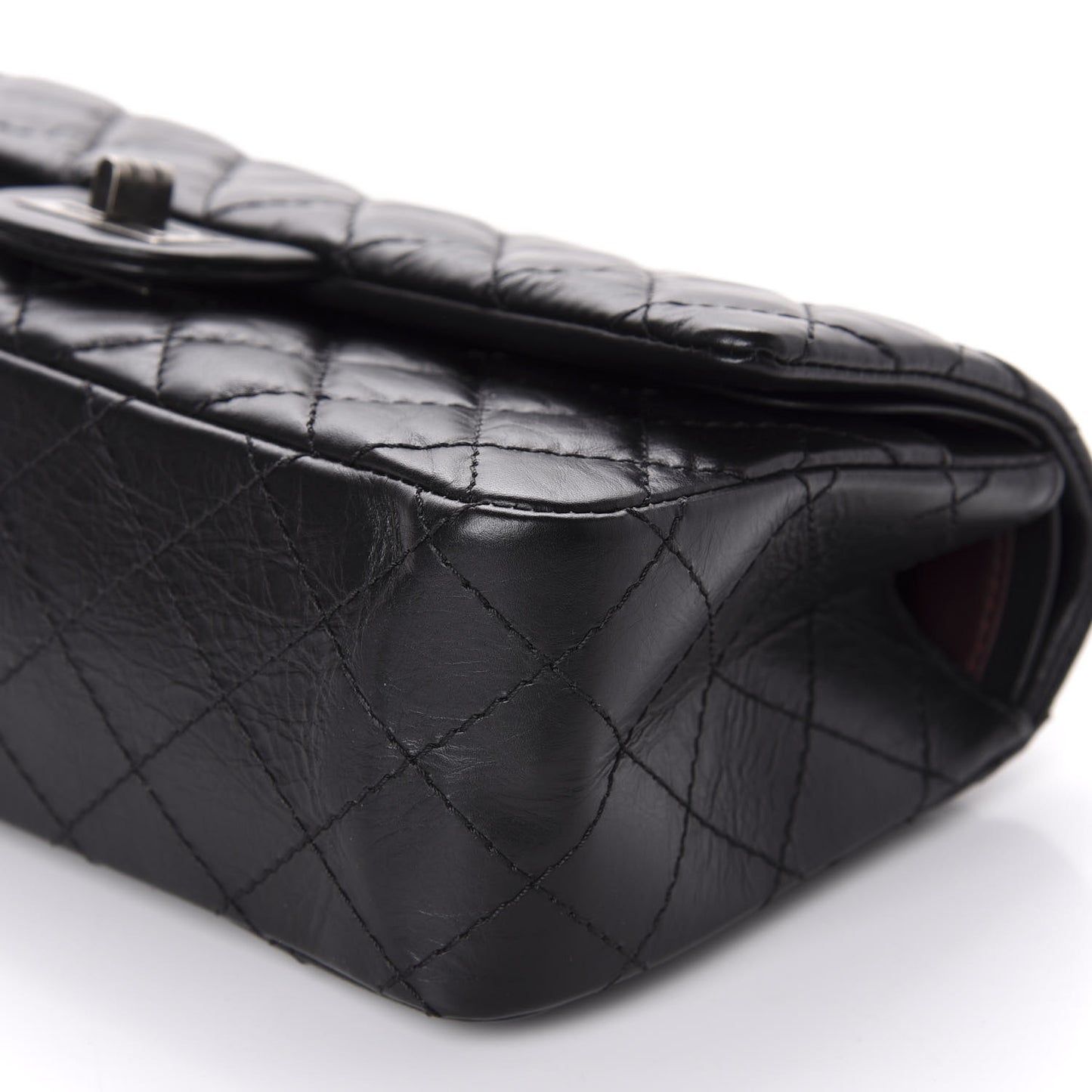 Aged Calfskin Quilted 2.55 Reissue 225 Flap Black