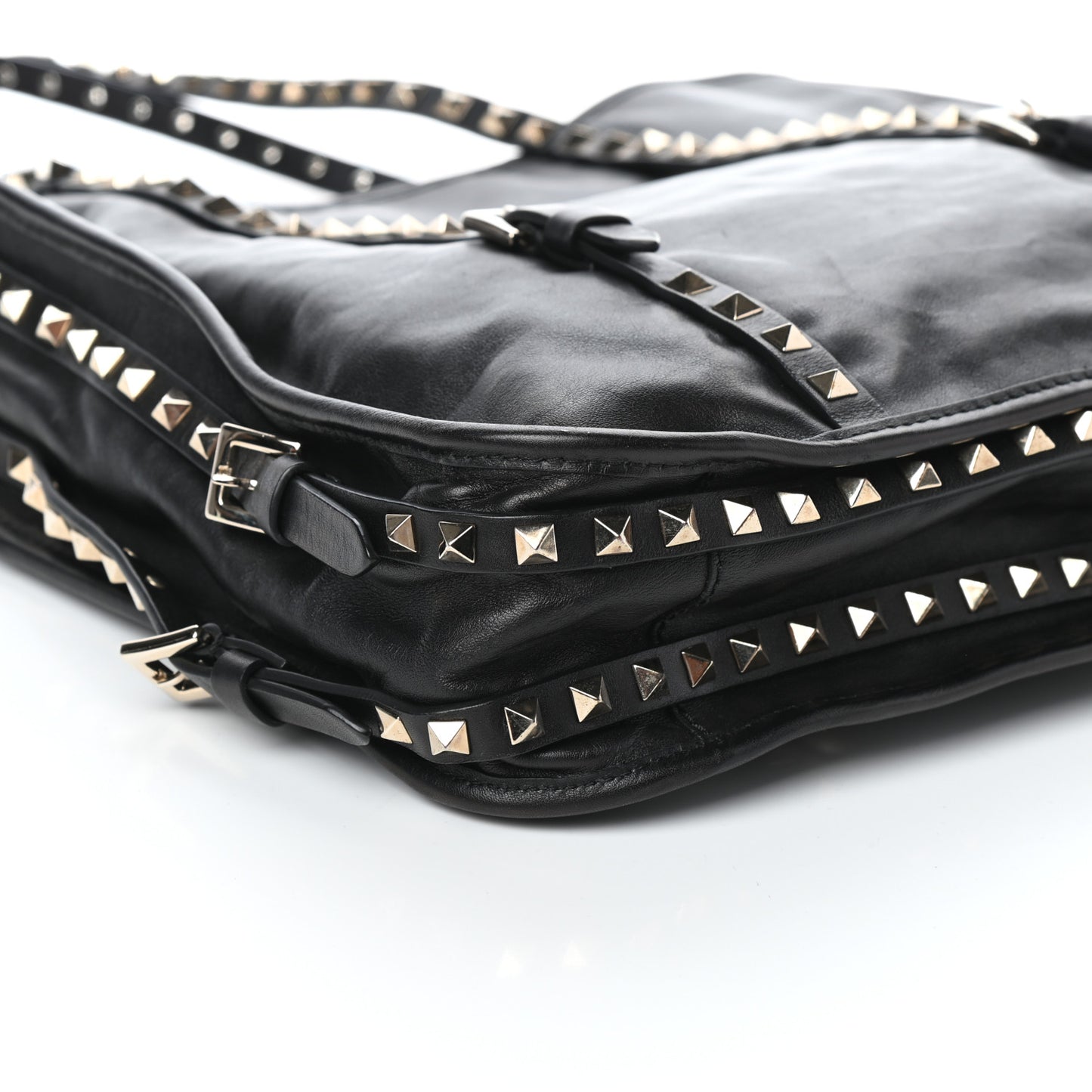 Vitello Rockstud Shopper Tote Black