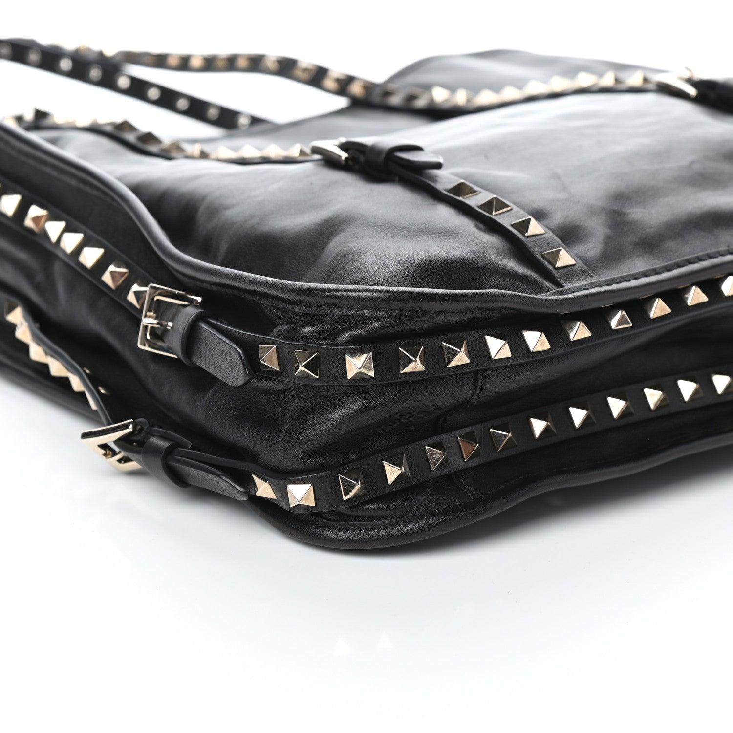 Valentino Garavani Vitello Rockstud Shopper Tote Black 8 of 9