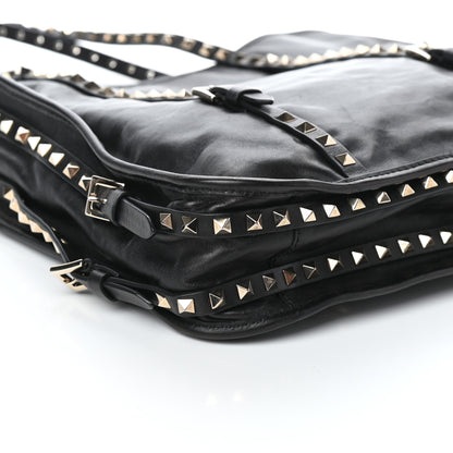 Valentino Garavani Vitello Rockstud Shopper Tote Black 8 of 9