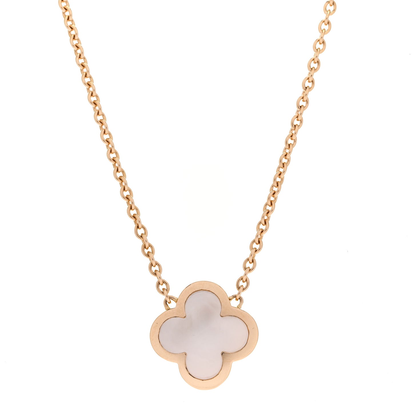18K Yellow Gold Mother of Pearl Pure Alhambra Pendant Necklace