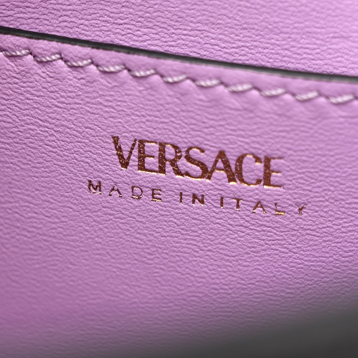 Versace Grained Calfskin Small La Medusa Top Handle Bag Black Lilac 6 of 11