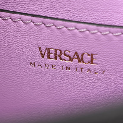 Versace Grained Calfskin Small La Medusa Top Handle Bag Black Lilac 6 of 11