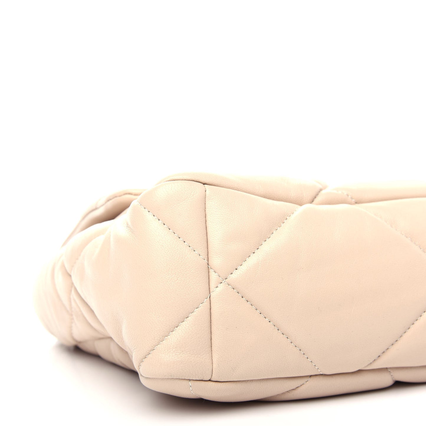 Lambskin Quilted Large Chanel 19 Flap Light Beige