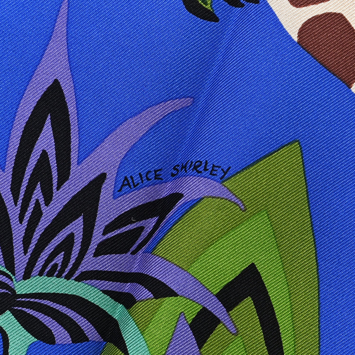 Hermes Silk The Three Graces Scarf 90 Bleu Vif Marron Vert 6 of 6
