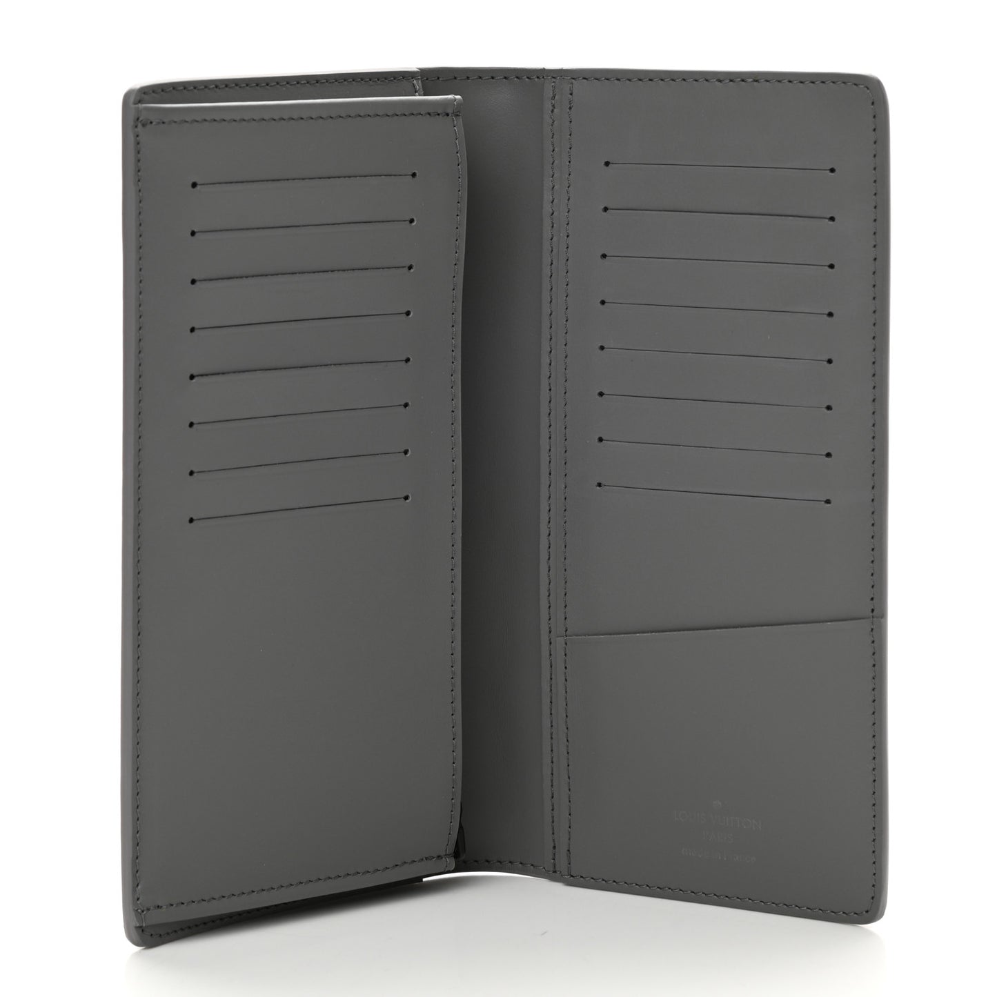 Calfskin Monogram Shadow Brazza Wallet Anthracite Gray