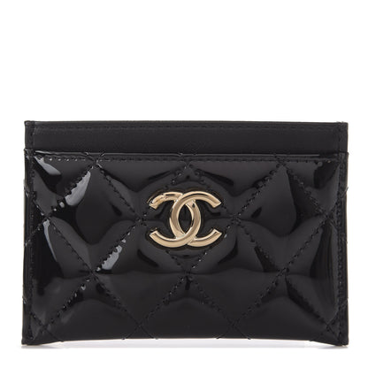 Chanel Patent Calfskin Quilted Card Holder Black 1 of 12