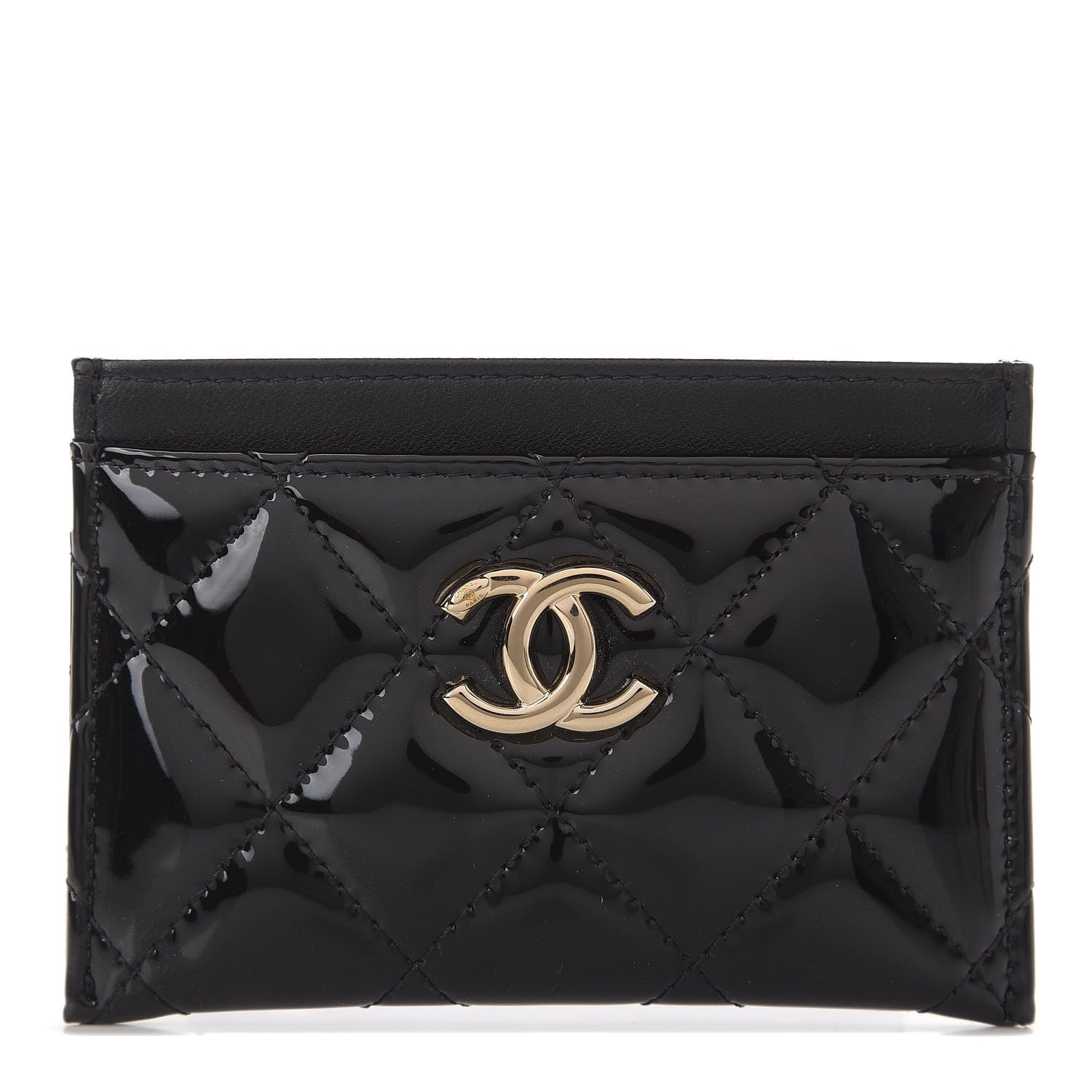 Chanel Patent Calfskin Quilted Card Holder Black 1 of 12