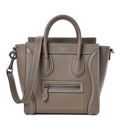 Celine Drummed Calfskin Nano Luggage Souris 1 of 7