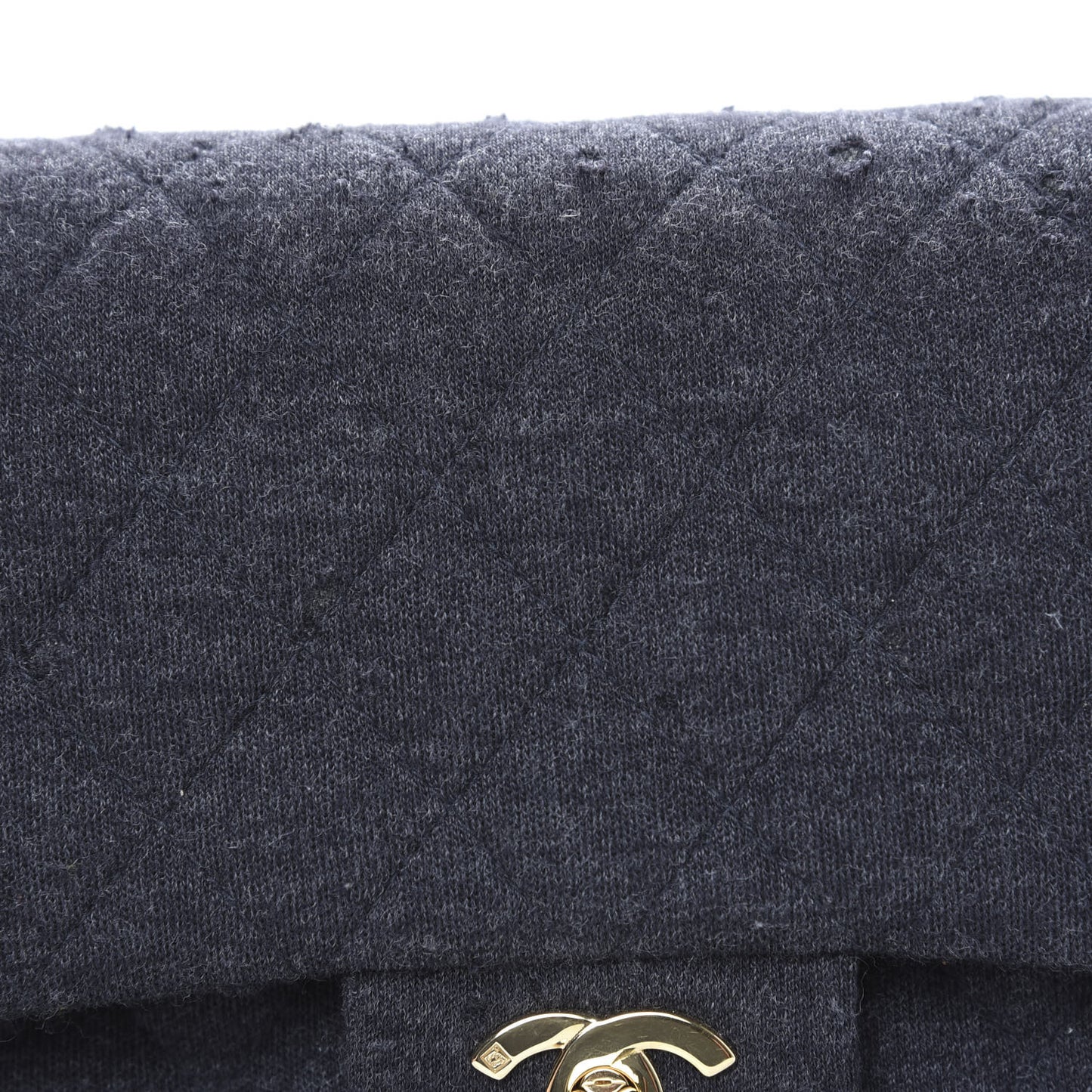 Jersey Quilted Small Double Flap Black