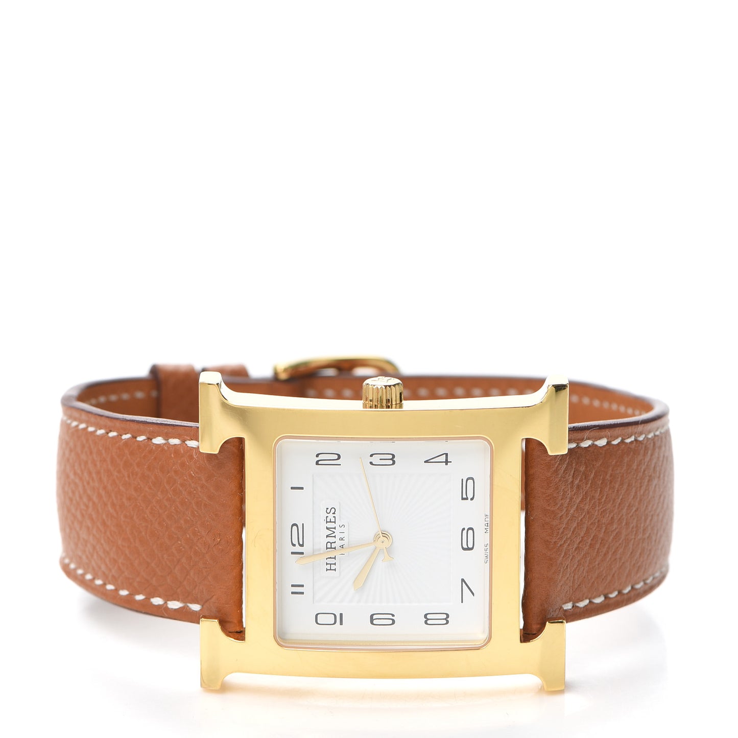 Stainless Steel Epsom 21mm Heure H Hour Quartz Watch Gold