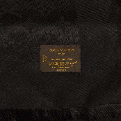 Louis Vuitton Silk Wool Monogram Shawl Black 5 of 5