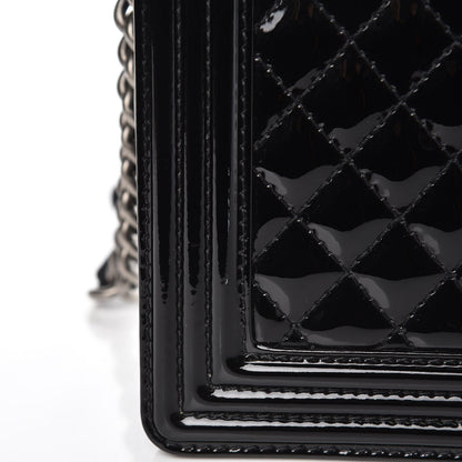 Chanel Patent Quilted Large Boy Flap Black 11 of 14