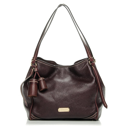 Burberry Calfskin Saddle Stitch Small Canterbury Tote Burgundy 1 of 13