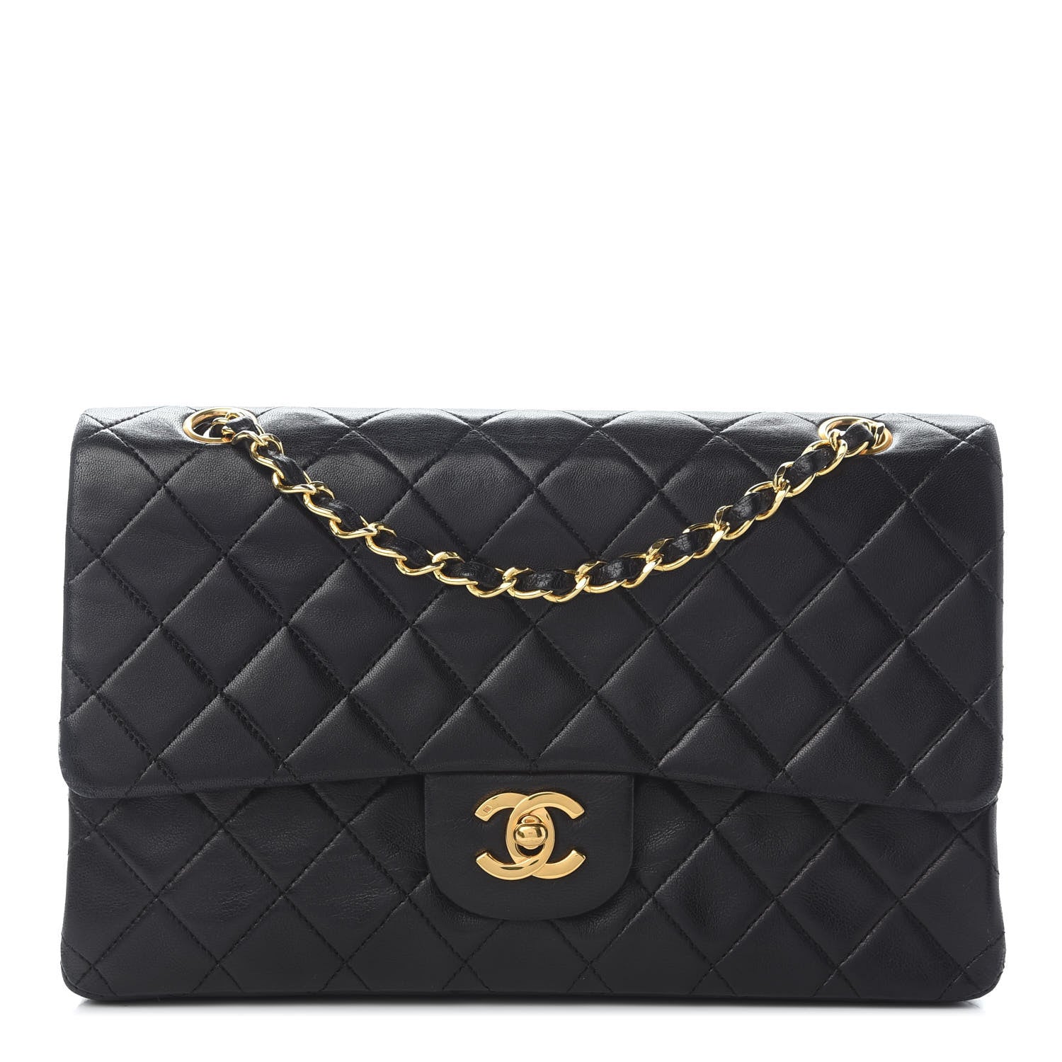 Chanel Lambskin Quilted Medium Double Flap Black 1 of 11