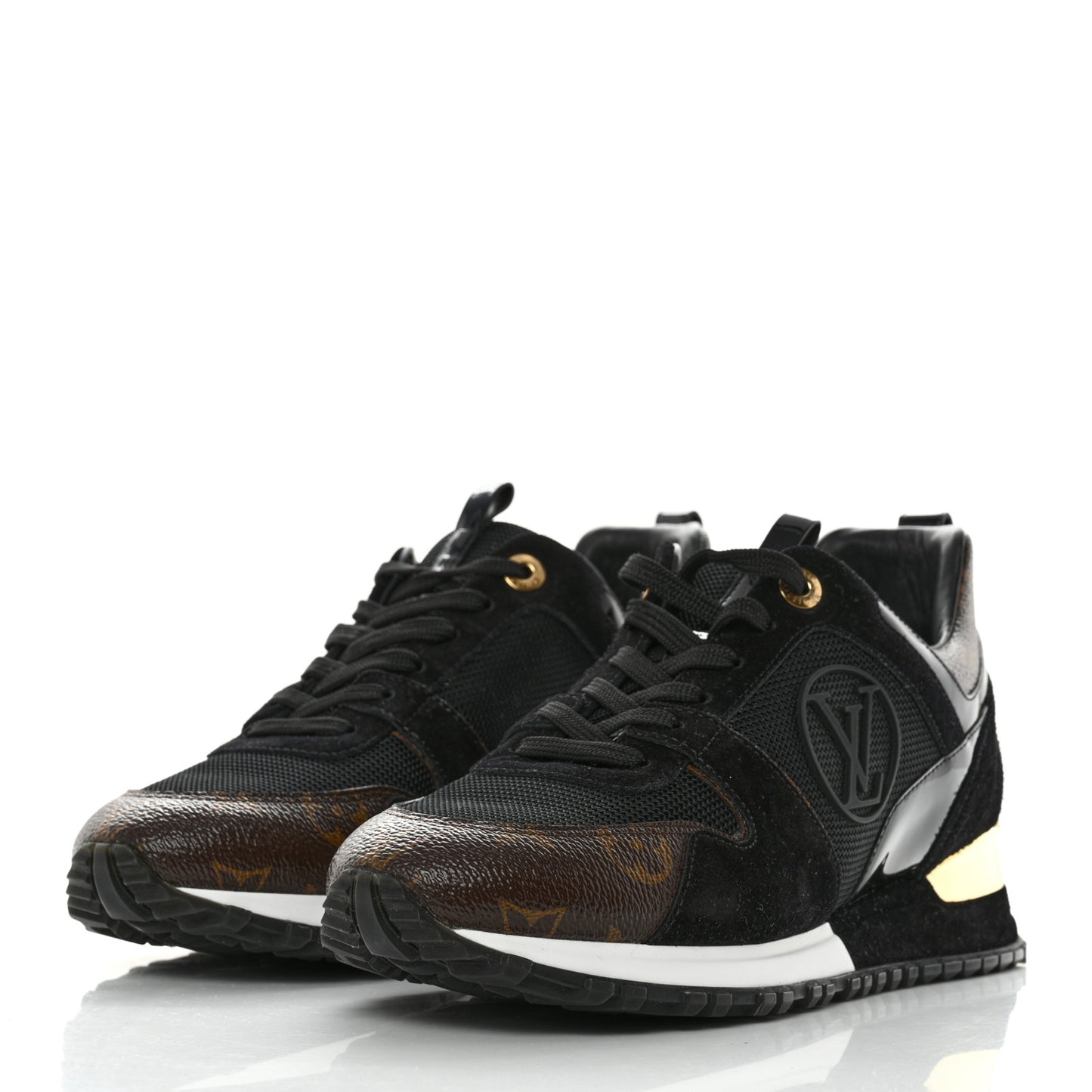 Suede Monogram Run Away Sneakers 39 Black