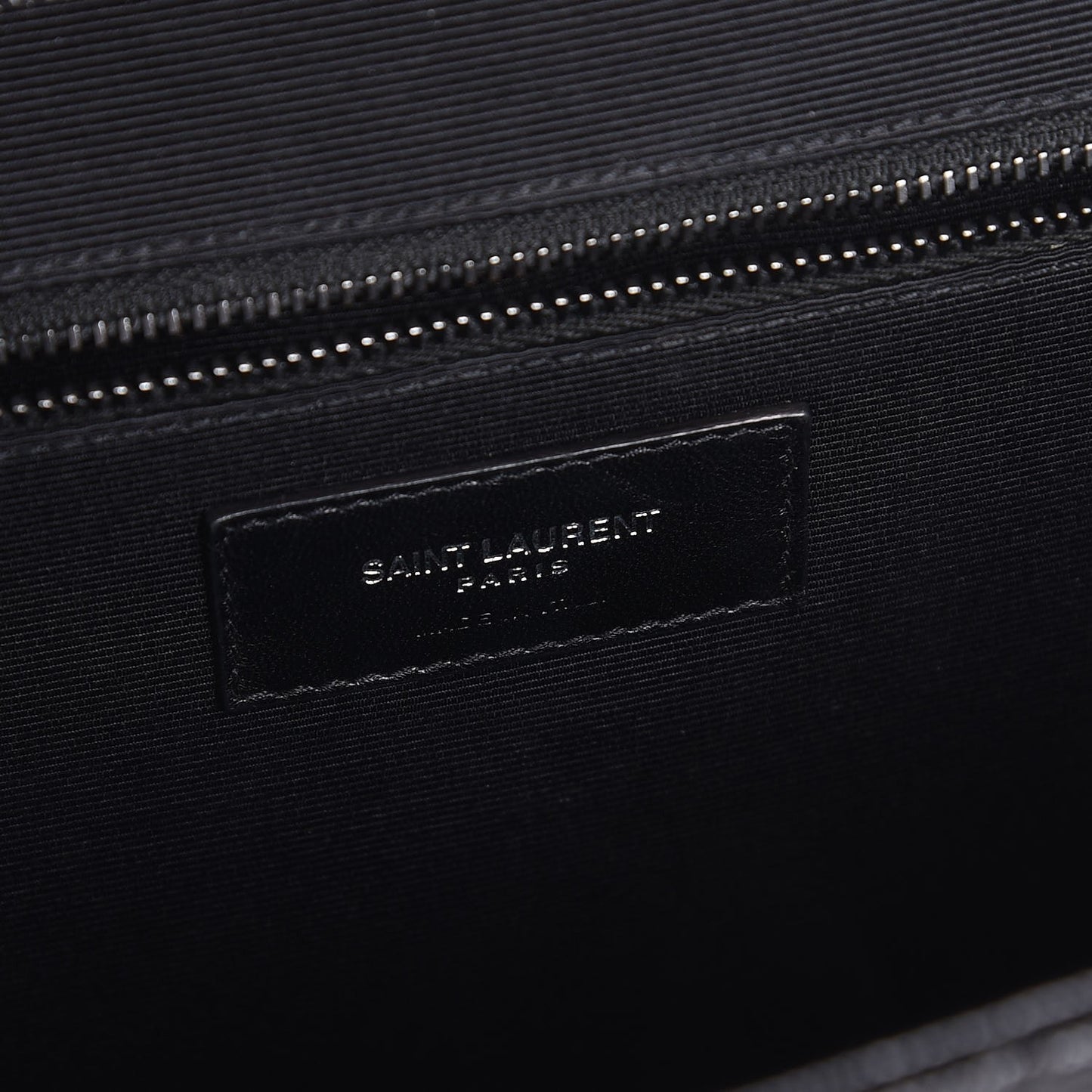 Grain De Poudre Textured Mixed Matelasse Large Triquilt Monogram Monochrome Satchel Black