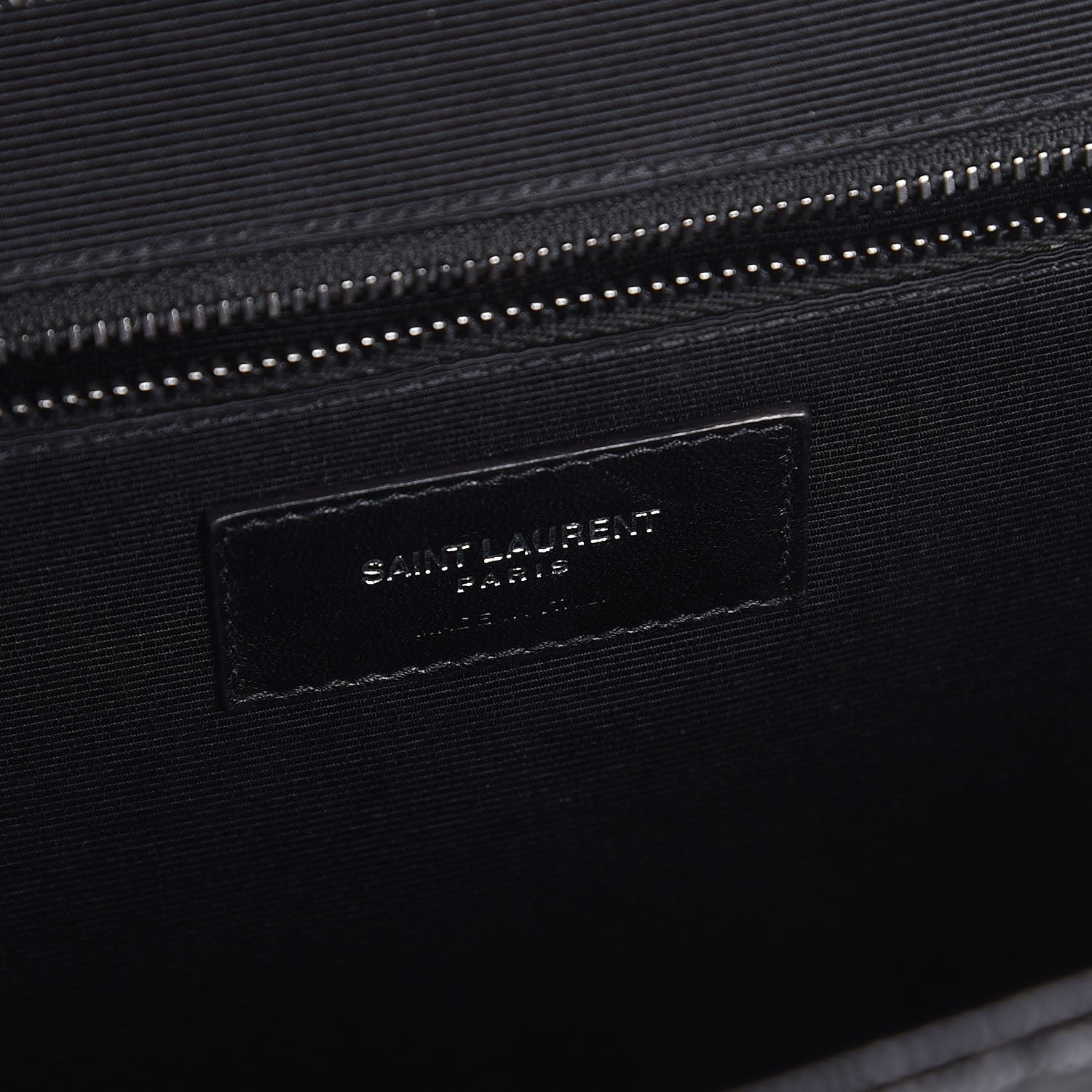 Saint Laurent Grain De Poudre Textured Mixed Matelasse Large Triquilt Monogram Monochrome Satchel Black 6 of 8