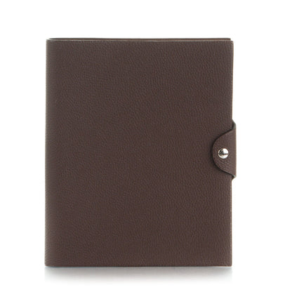 Hermes Togo Ulysse MM Notebook Cover Chocolate 1 of 7