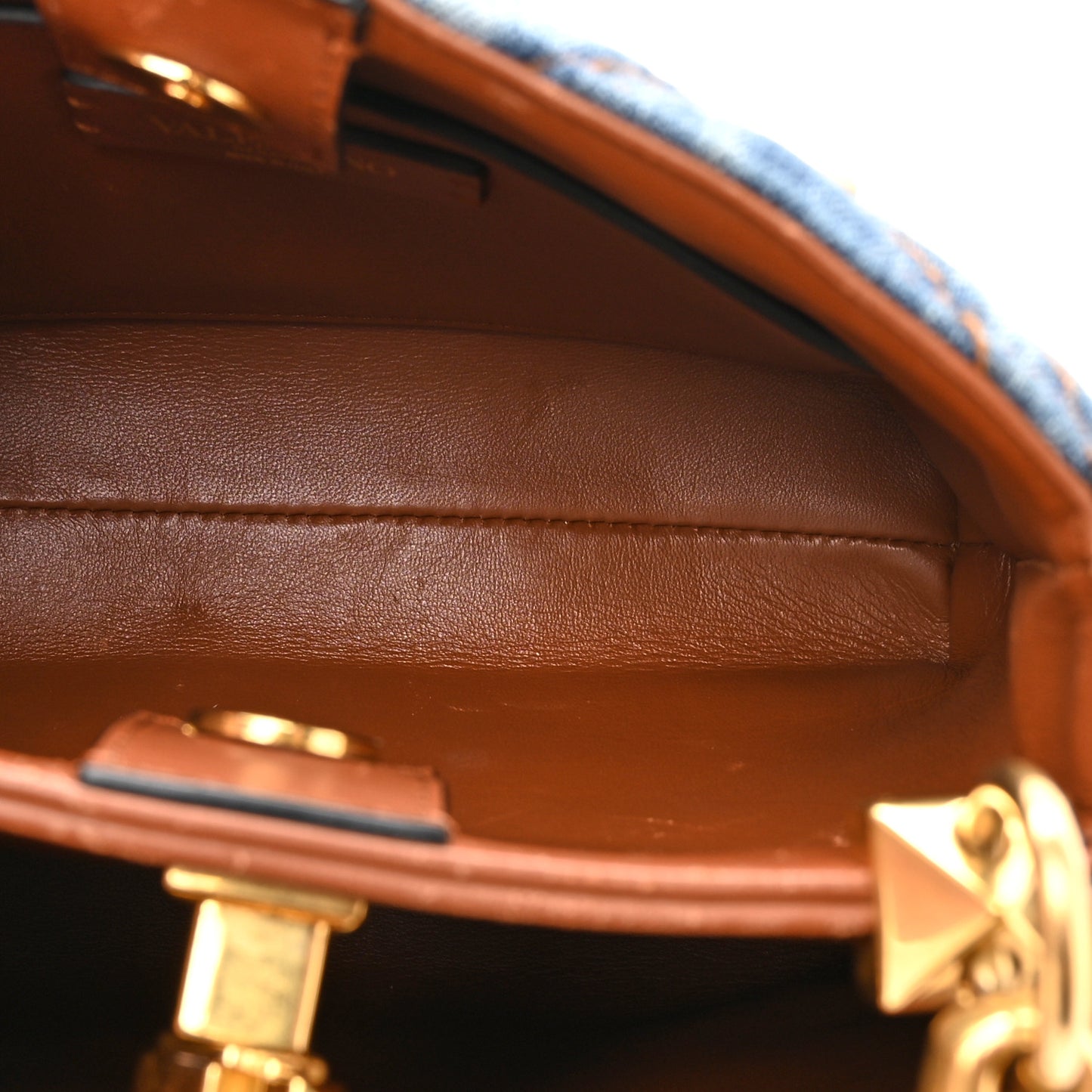 Denim Small Roman Stud The Handle Bag Light Denim Selleria