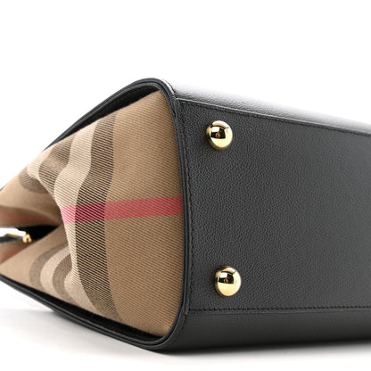 Burberry Calfskin Mega Check Small Banwell Tote Black 9 of 11