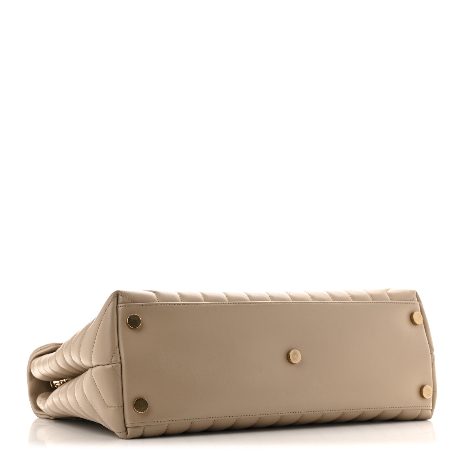 Saint Laurent Calfskin Matelasse Large Loulou Monogram Chain Satchel Dark Beige 4 of 12