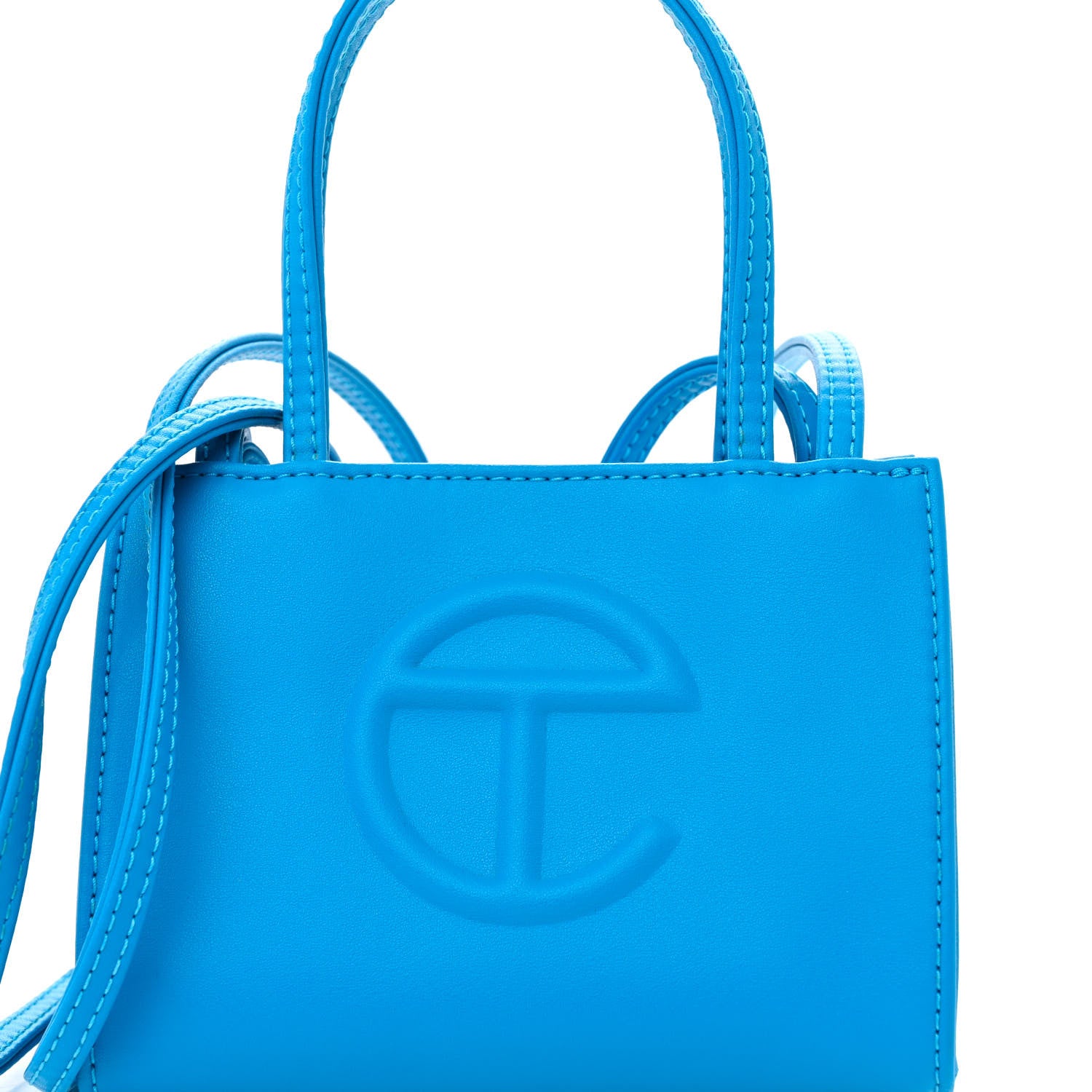 Telfar Vegan Leather Small Shopping Bag Cyan 7 of 10