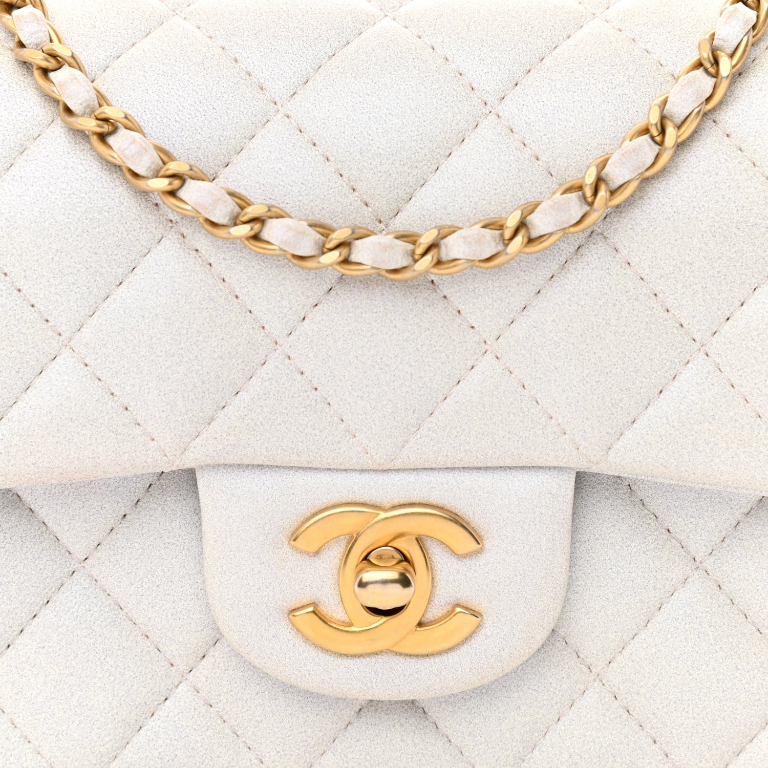 Chanel Iridescent Lambskin Quilted Mini Top Handle Rectangular Flap White 9 of 12
