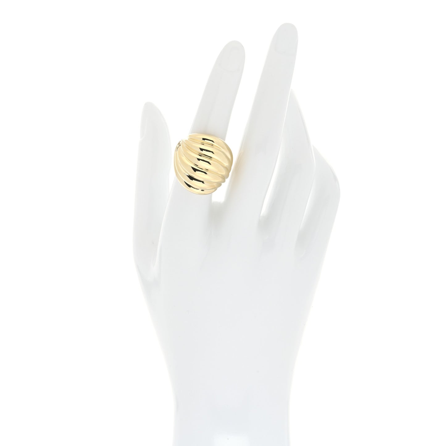 18K Yellow Gold Sculpted Cable Dome Ring 51 5.75
