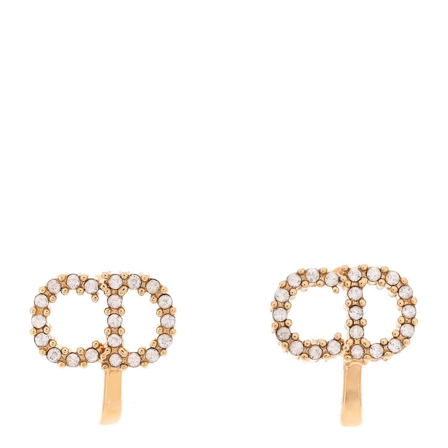 Christian Dior Crystal Clair D Lune Clip On Earrings Gold 1 of 5