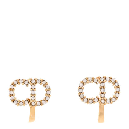 Christian Dior Crystal Clair D Lune Clip On Earrings Gold 1 of 5