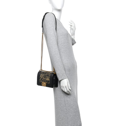 Chanel Metallic Crumpled Goatskin Small Boy Flap Black Gold 2 of 10
