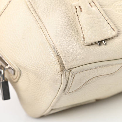 Prada Vitello Daino Embossed Logo Bowler Talco 9 of 23