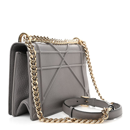 Christian Dior Grained Calfskin Medium Diorama Flap Bag Gris 3 of 10