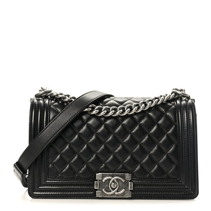 Chanel Lambskin Quilted Medium Boy Flap Black 1 of 10