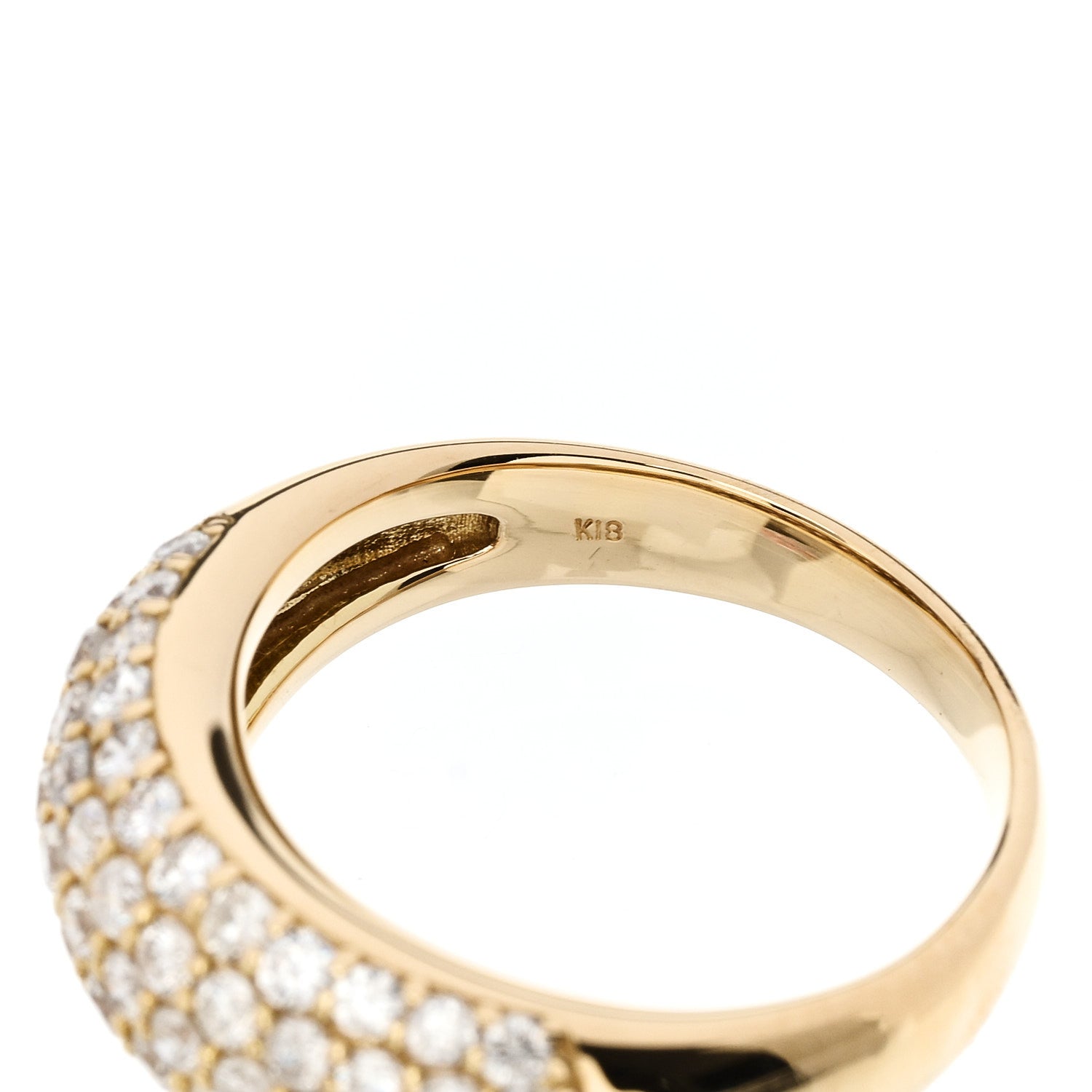 Parker & West by FASHIONPHILE 18K Yellow Gold Diamond 1.00ctw Paved Dome Ring 50 5.25 9 of 10