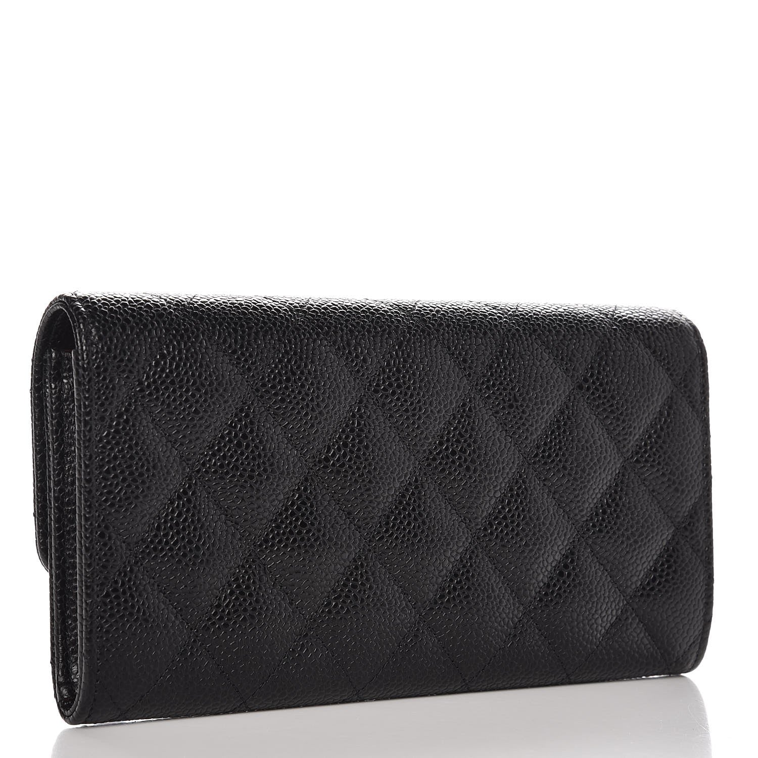 Chanel Caviar Quilted Large Gusset Flap Wallet Black 3 of 9