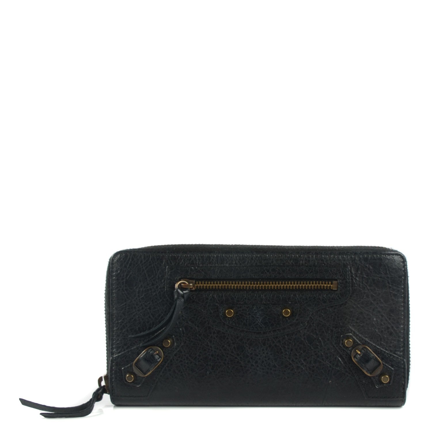 Balenciaga Agneau Classic Hardware Continental Zip Around Wallet Black 1 of 8