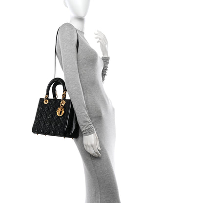 Christian Dior Patent Cannage Medium Lady Dior Black 2 of 10