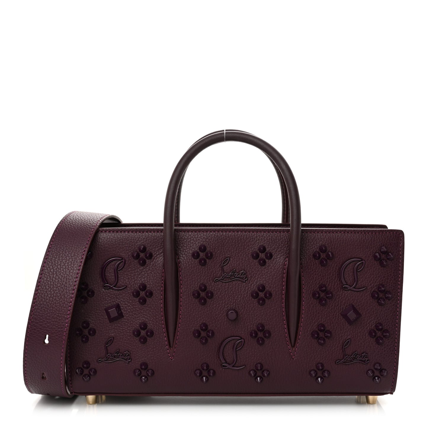 Calfskin Spikes Loubinthesky Paloma Baguette Merlot